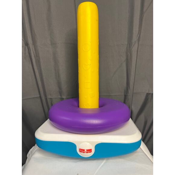 Fisher Price Large Rock A Stack, Stacking Ring Toy 6 Plastic Rings 15” Tall - Picture 8 of 9